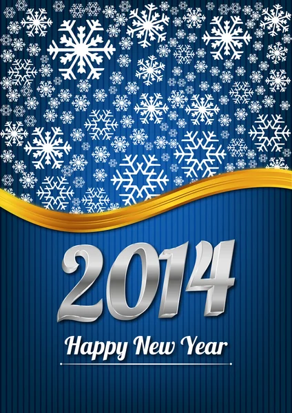 Azul feliz ano novo cartão —  Vetores de Stock