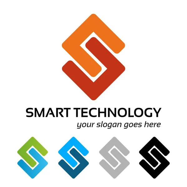 Trabalho de logotipo de tecnologia inteligente — Vetor de Stock