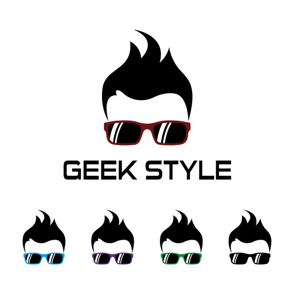 Modello di logo in stile geek — Vettoriale Stock