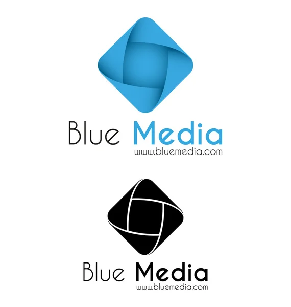 Modèle de logo média bleu — Image vectorielle