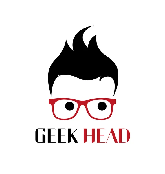 Geek person logo template — Stock Vector