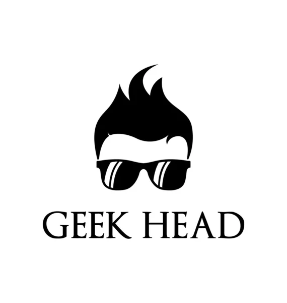 Geek persona logotipo plantilla — Archivo Imágenes Vectoriales