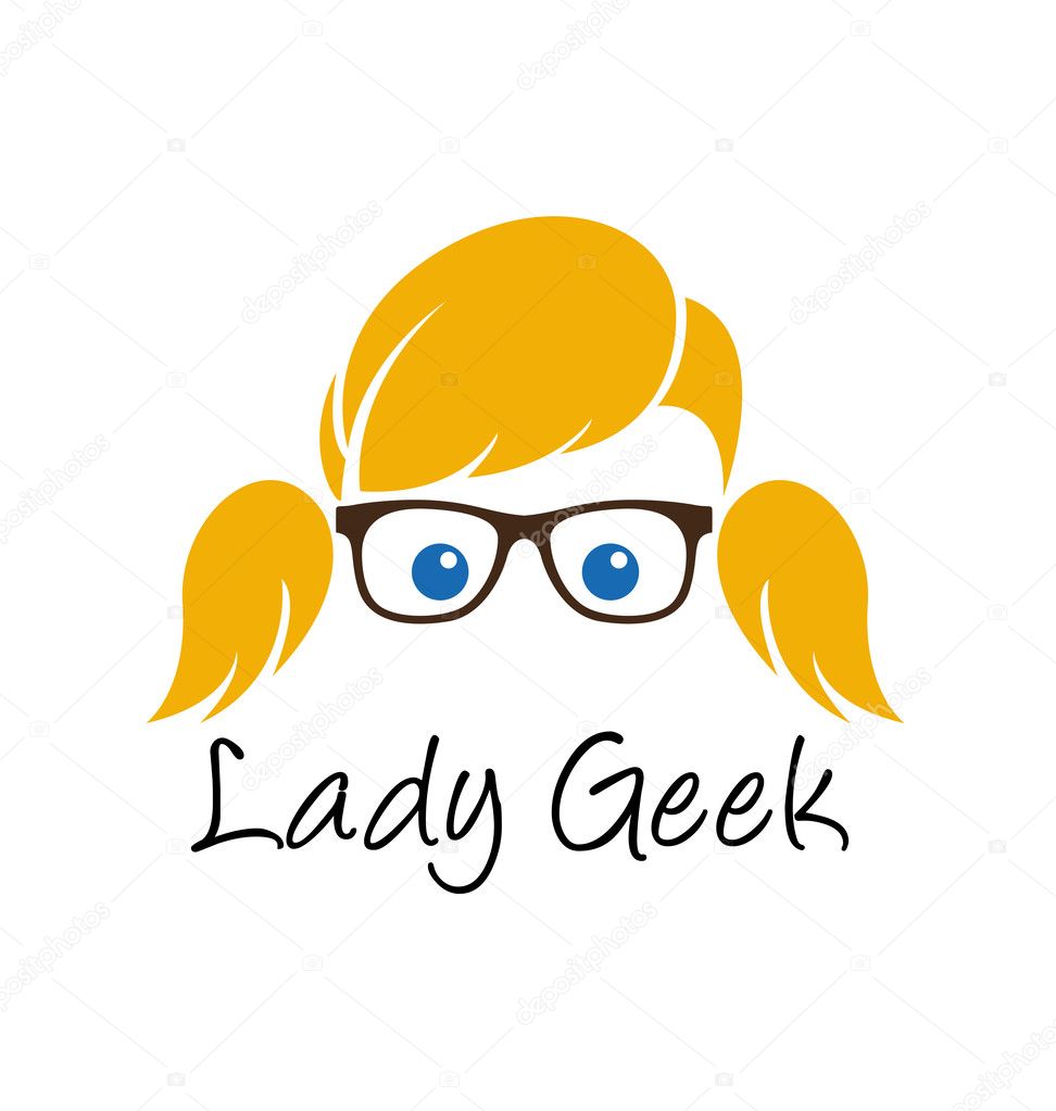 Lady geek logo template