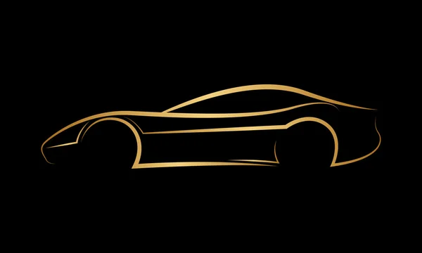 Goldene abstrakte Auto-Logo — Stockvektor