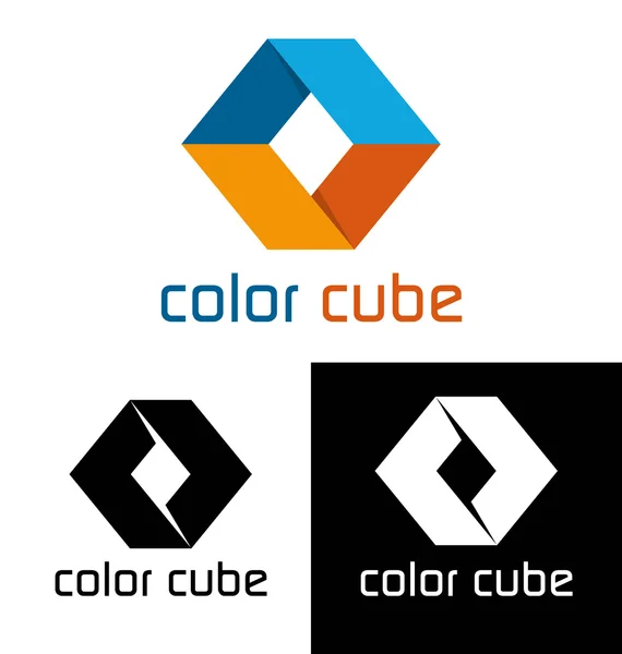 Color cube logo template — Stock Vector