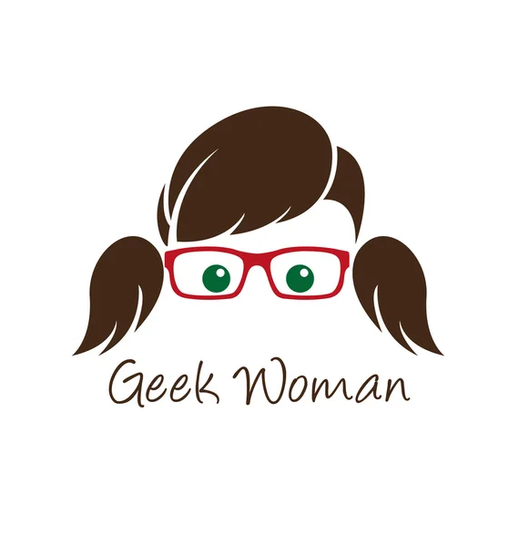 Geek donna — Vettoriale Stock