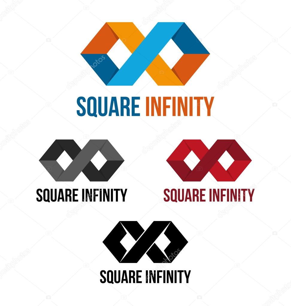 Square infinity logo template