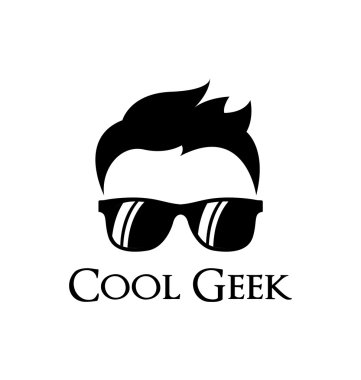 Cool geek logo template clipart