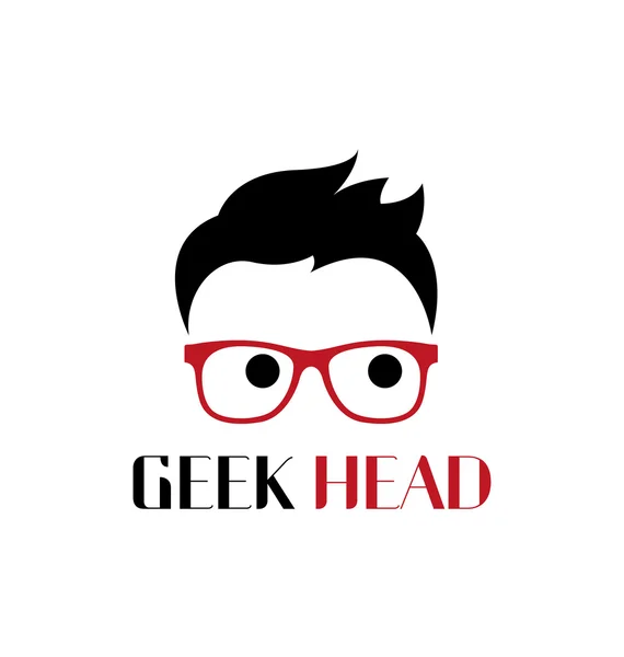 Geek head logo template — Stock Vector