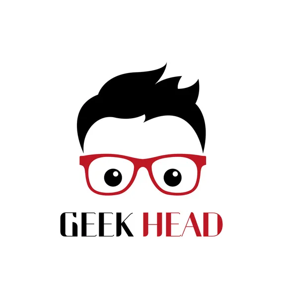 Geek person logotyp mall — Stock vektor