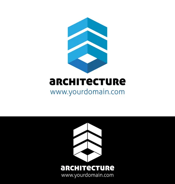 Blue architecture logo template — Stock Vector