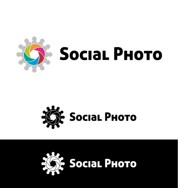 Foto social — Vector de stock