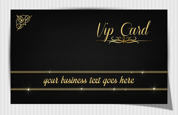 Tarjeta vip creativa negra. Decorado con textura metálica . — Vector de stock