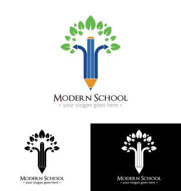 Modern okul logo şablonu