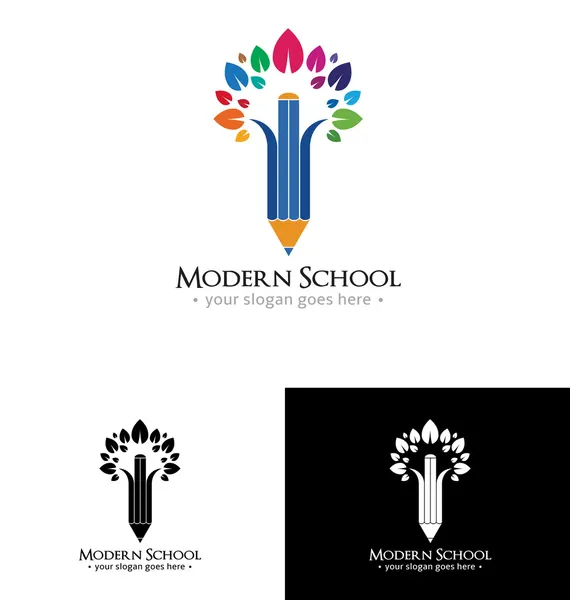 Plantilla de logotipo de escuela moderna — Vector de stock