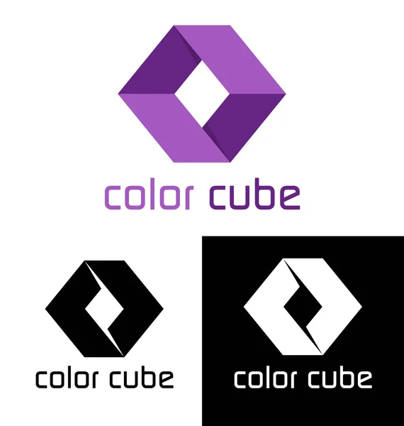 Шаблон логотипу кубика кольору — стоковий вектор