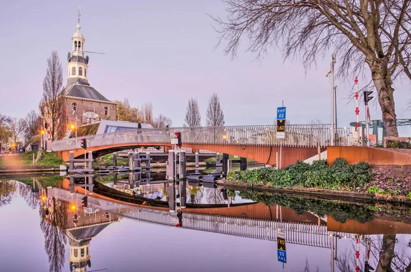 Leiden Netherlands December 2021 Zijlpoort City Gate One New Bridges — Foto Stock