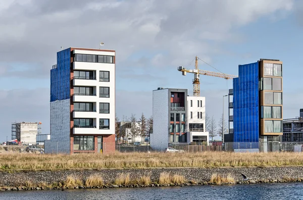 Amsterdam Pays Bas Février 2022 Chantier Construction Maisons Individuelles Sur — Photo