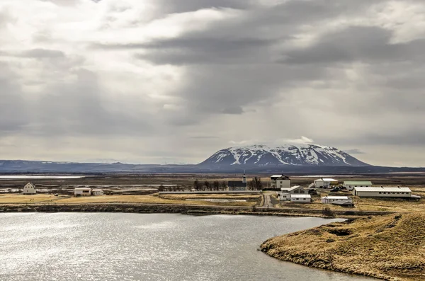 Skutustadir Islanda Aprile 2022 Veduta Del Piccolo Villaggio Vicino Lago — Foto Stock