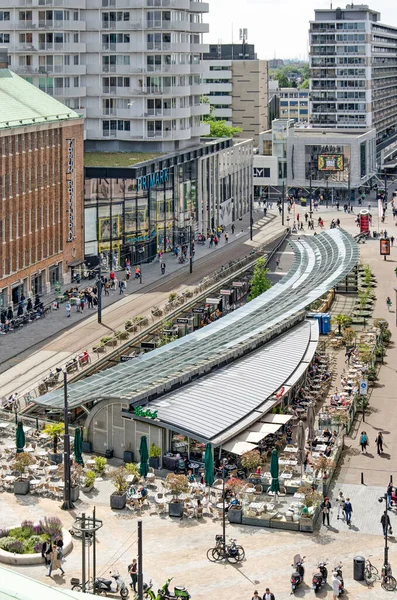 Rotterdam Juni 2022 Vanuit Lucht Uitzicht Koopgoot Semi Ondergrondse Winkelstraat — Stockfoto