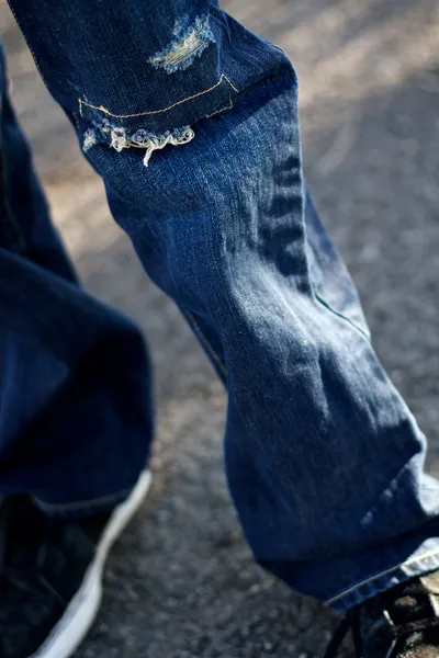 Kids Blue Jeans Closeup — Stock Photo, Image
