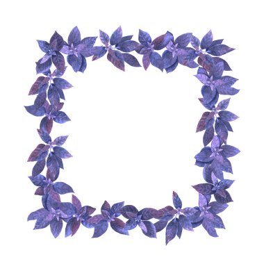 Mor taze yapraklı suluboya kare çerçeve. Kartlar için bitkisel şablon, düğün davetiyesi, posterler, tarihi veya selamlama tasarımını kaydet. Elle çizilmiş menekşe yaz bitkileri. Metnin için yer var..