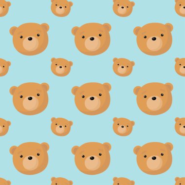   Şirin Ayı 'yla vektör kusursuz desen. Tebrik kartı, posterler, afişler, çocuk kitapları, pakette baskı, giysilerde baskı, duvar kâğıdı.