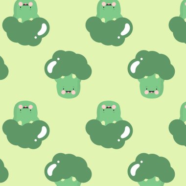   Komik brokoli desenli. Vektör olarak illüstrasyon. Tebrik kartı, posterler, pankartlar, menü, kart ya da sopa için, pakette baskı, kıyafet, kumaş, duvar kağıdı.