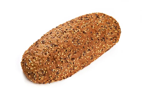Loaf of rye bread with seeds isolated — Stock Photo, Image
