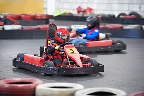 Competition for children karting — Stock Photo, Image