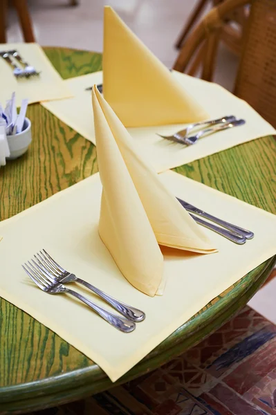 Table at summer cafe — Stock Photo, Image