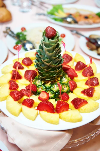 Dish with pineapple