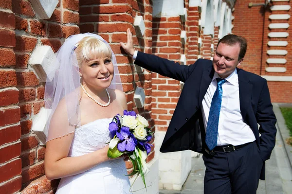 Felice sposa e sposo — Foto Stock