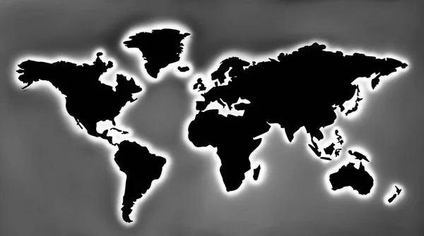 Mapa Del Mundo Resumen Blanco Negro —  Fotos de Stock