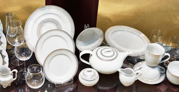 Porcelain Glassware Dishes Store Household Goods — Foto Stock