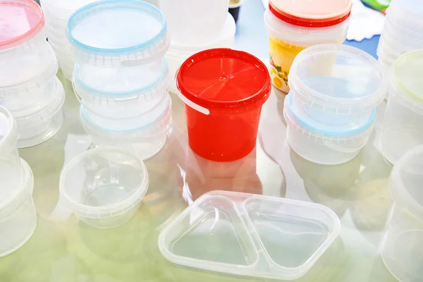 Plastic Store Containers Storing Transporting Food — Stock Photo, Image
