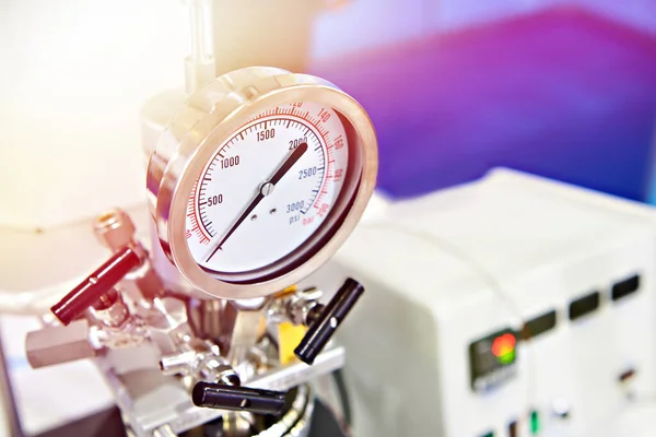 Pressure Sensor Laboratory Chemical Reactor — Stock Photo, Image