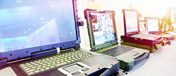 Protected Military Industrial Computers Laptops — Stock Photo, Image