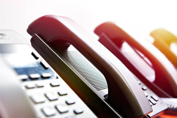 Handsets Office Phones Row — Stock Photo, Image