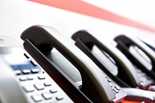 Handsets Office Phones Row — Stock Photo, Image