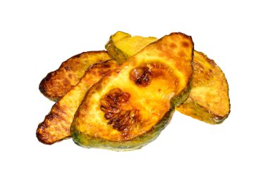 Kızarmış kabak beyaz arkaplanda izole edildi