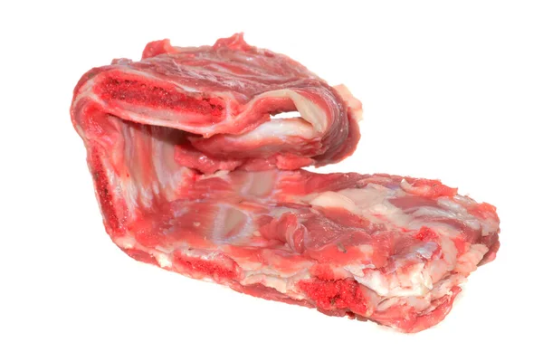 Carne Isolada Sobre Fundo Branco — Fotografia de Stock