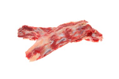 Beyaz arkaplanda izole edilmiş et