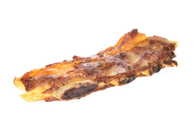 Beyaz arkaplanda izole edilmiş et