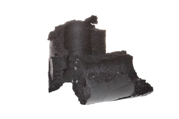 Пресоване Вугілля Ізольоване Білому Фоні — стокове фото