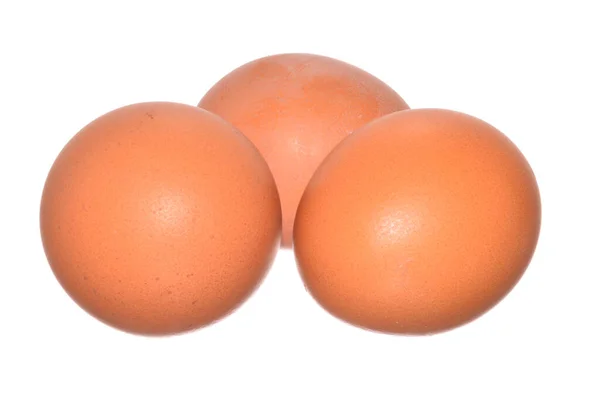 Ovos Galinha Isolados Sobre Fundo Branco — Fotografia de Stock