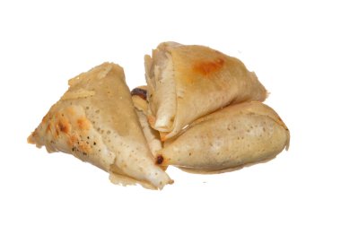 Beyaz arkaplanda izole edilmiş un krepleri