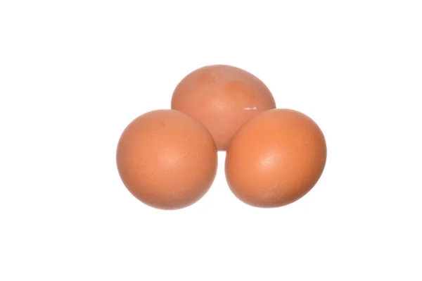 Beyaz Arka Planda Izole Edilmiş Tavuk Yumurtaları — Stok fotoğraf