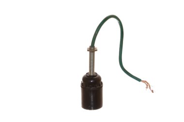 elektrik fişeği beyaz arkaplanda izole edildi