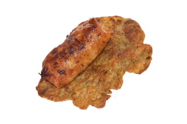 beyaz zemin üzerinde izole lahana rulo